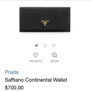 Prada Saffiano Leather Wallet NWT